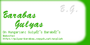 barabas gulyas business card